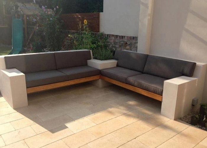 Outdoor cushions made to fit around armrests
